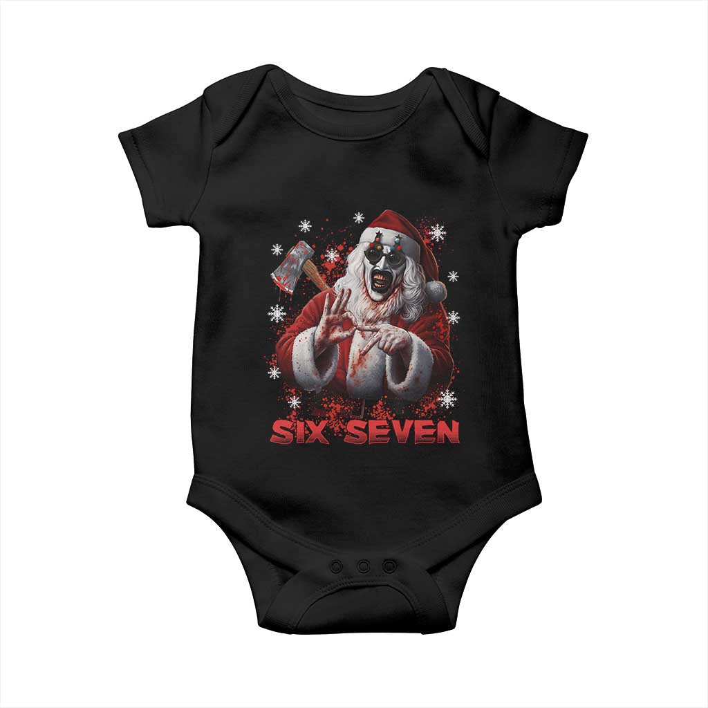 67 Terrifier Santa Horror Christmas Baby Onesie Funny Six Seven Meme Holiday Movie TS14 Black Print Your Wear