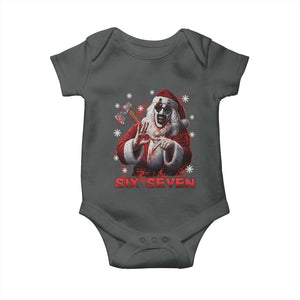 67 Terrifier Santa Horror Christmas Baby Onesie Funny Six Seven Meme Holiday Movie TS14 Dark Heather Print Your Wear