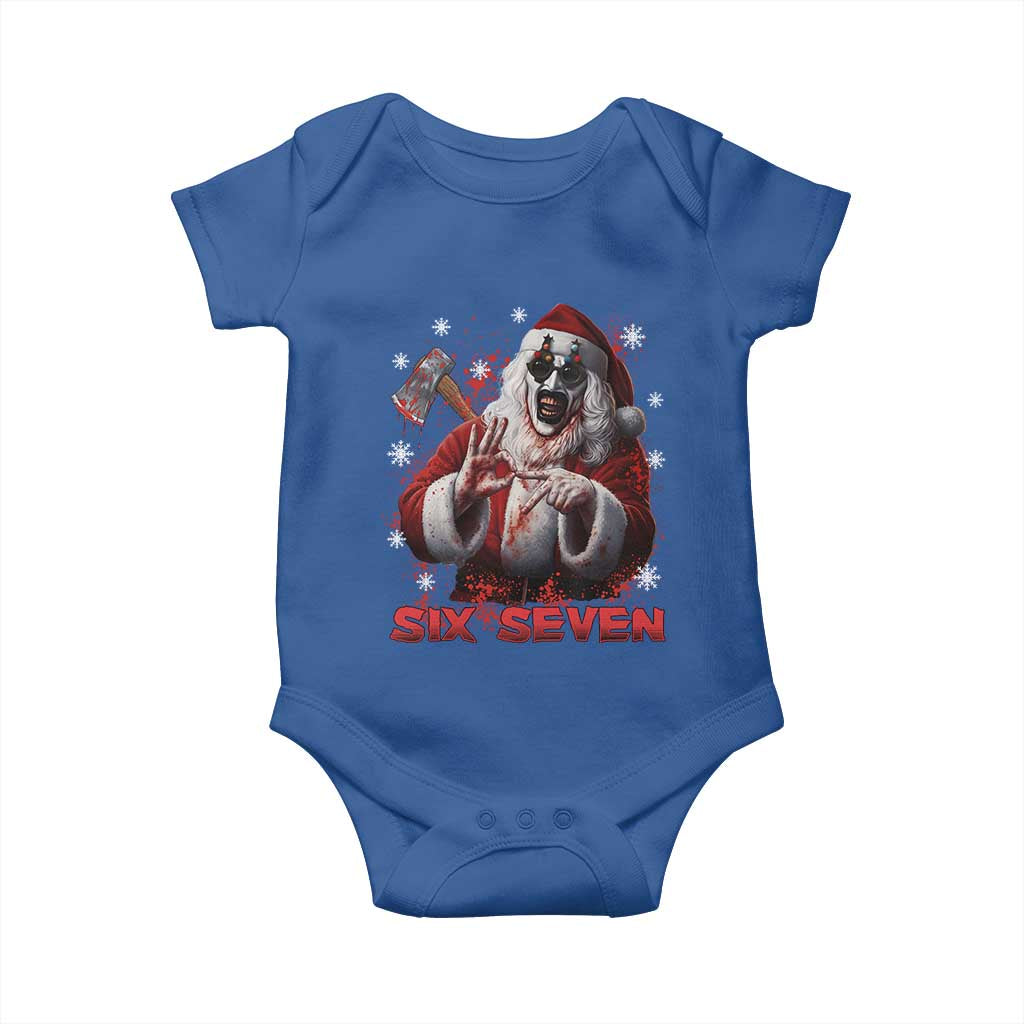 67 Terrifier Santa Horror Christmas Baby Onesie Funny Six Seven Meme Holiday Movie TS14 Royal Blue Print Your Wear
