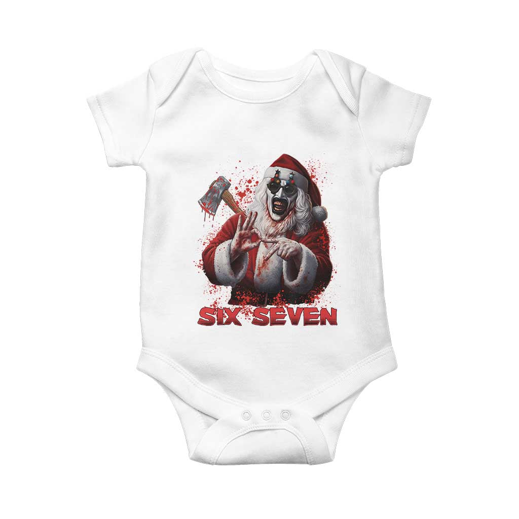67 Terrifier Santa Horror Christmas Baby Onesie Funny Six Seven Meme Holiday Movie TS14 White Print Your Wear
