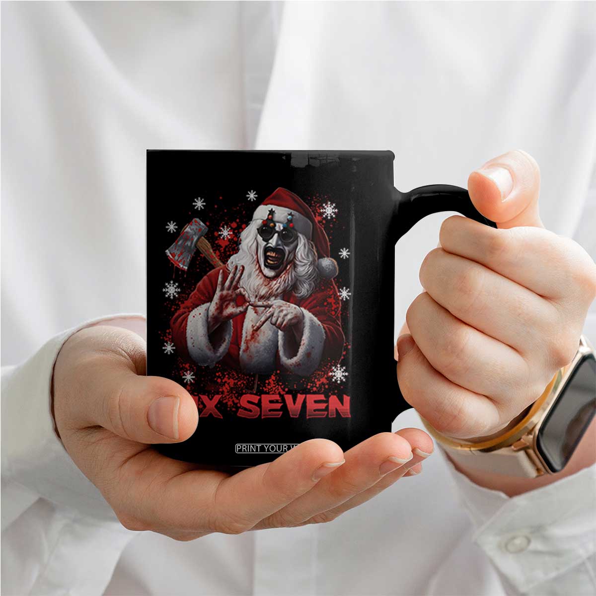 67 Terrifier Santa Horror Christmas Coffee Mug Funny Six Seven Meme Holiday Movie TS14 Print Your Wear