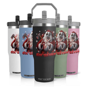 67 Terrifier Santa Horror Christmas Flip Straw Tumbler Funny Six Seven Meme Holiday Movie TS14 Print Your Wear