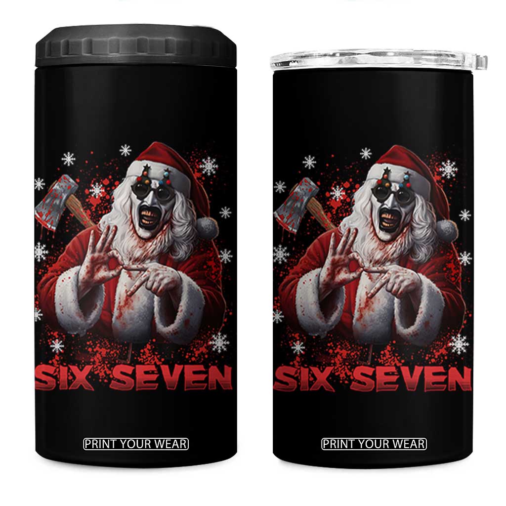 67 Terrifier Santa Horror Christmas 4 in 1 Can Cooler Tumbler Funny Six Seven Meme Holiday Movie TS14 One Size: 16 oz Black Print Your Wear