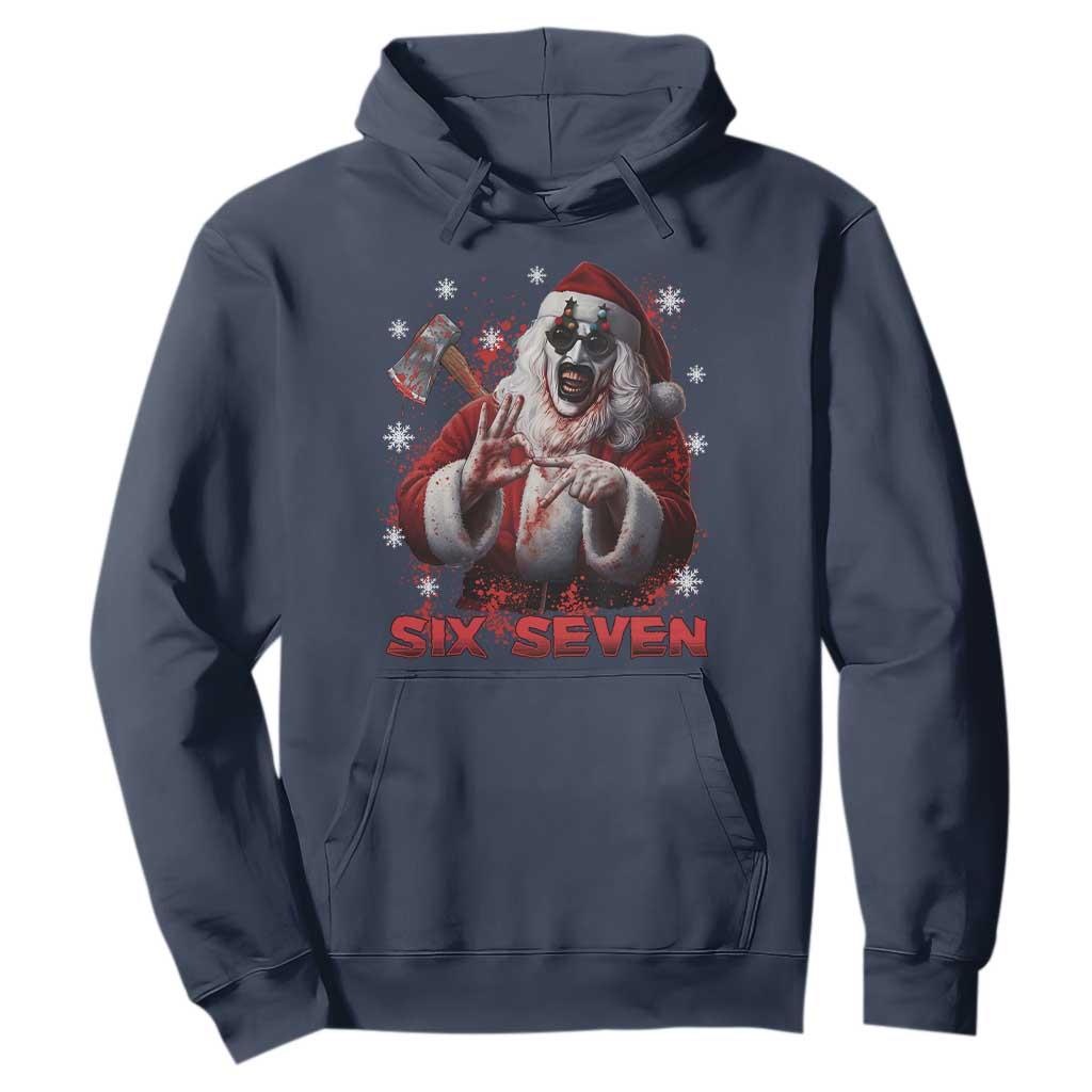 67 Terrifier Santa Horror Christmas Hoodie Funny Six Seven Meme Holiday Movie TS14 Navy Print Your Wear