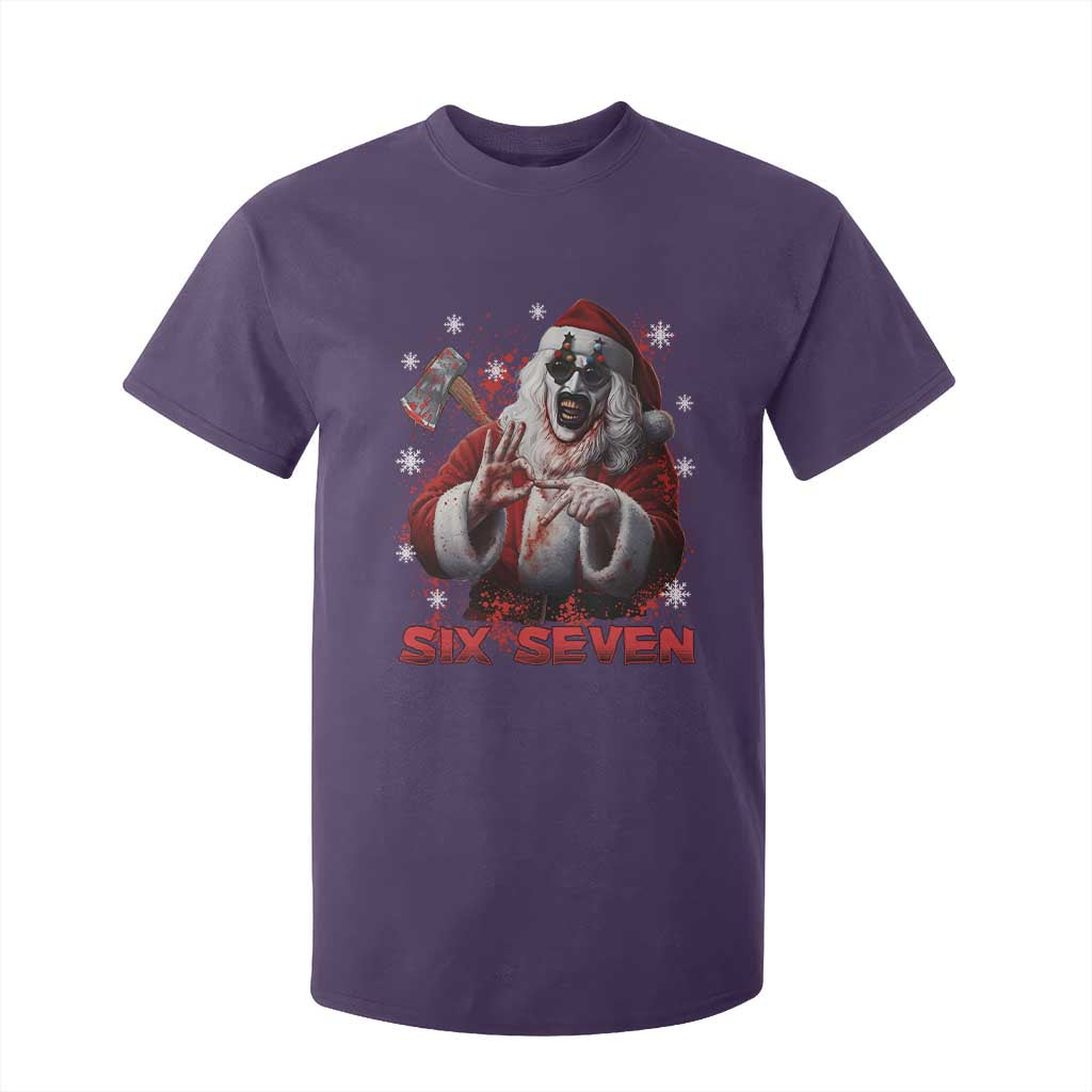67 Terrifier Santa Horror Christmas T Shirt For Kid Funny Six Seven Meme Holiday Movie TS14 Purple Print Your Wear