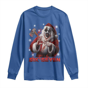 67 Terrifier Santa Horror Christmas Long Sleeve Shirt Funny Six Seven Meme Holiday Movie TS14 Royal Blue Print Your Wear
