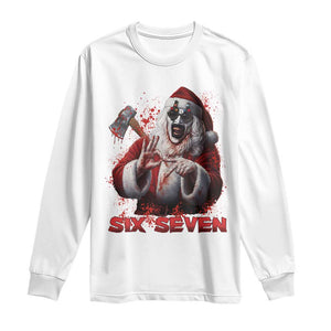 67 Terrifier Santa Horror Christmas Long Sleeve Shirt Funny Six Seven Meme Holiday Movie TS14 White Print Your Wear