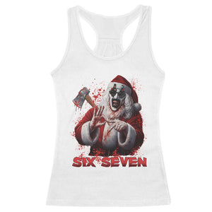 67 Terrifier Santa Horror Christmas Racerback Tank Top Funny Six Seven Meme Holiday Movie - Print Your Wear