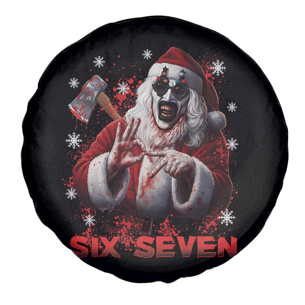 67 Terrifier Santa Horror Christmas Spare Tire Cover Funny Six Seven Meme Holiday Movie TS14 Print Your Wear