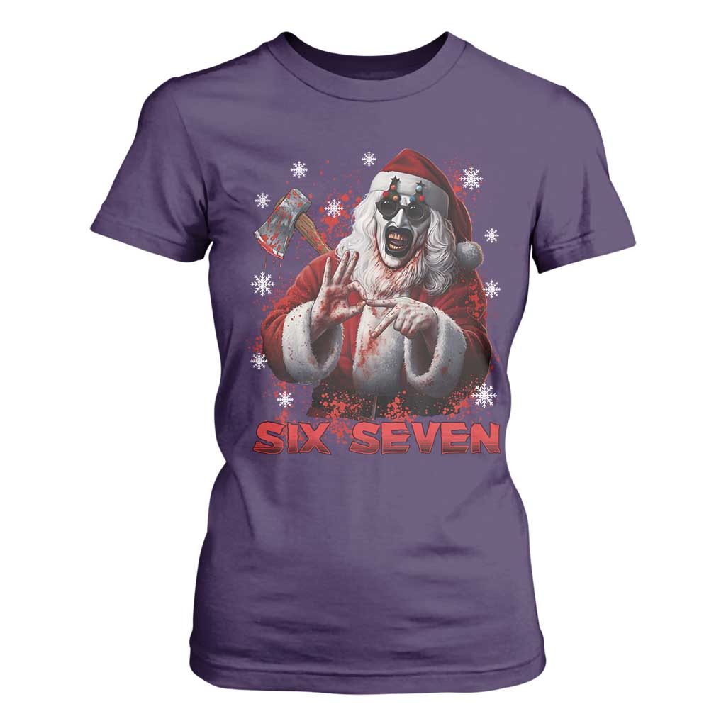 67 Terrifier Santa Horror Christmas T Shirt For Women Funny Six Seven Meme Holiday Movie TS14 Purple Print Your Wear