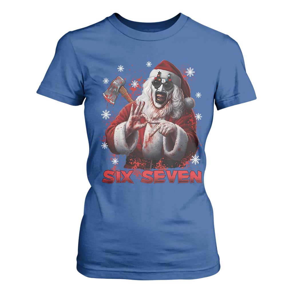 67 Terrifier Santa Horror Christmas T Shirt For Women Funny Six Seven Meme Holiday Movie TS14 Royal Blue Print Your Wear