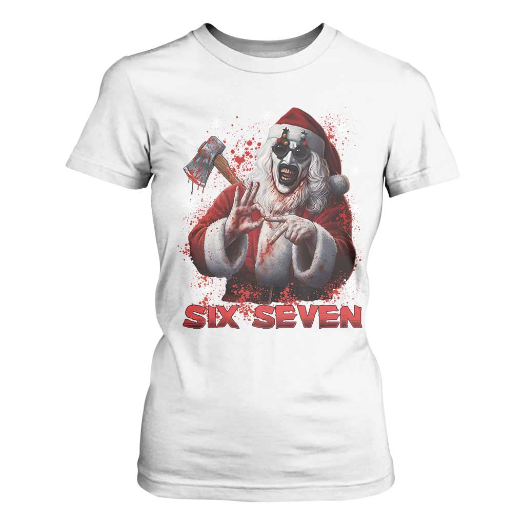 67 Terrifier Santa Horror Christmas T Shirt For Women Funny Six Seven Meme Holiday Movie TS14 White Print Your Wear