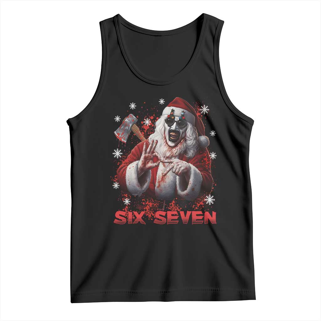 67 Terrifier Santa Horror Christmas Tank Top Funny Six Seven Meme Holiday Movie TS14 Black Print Your Wear