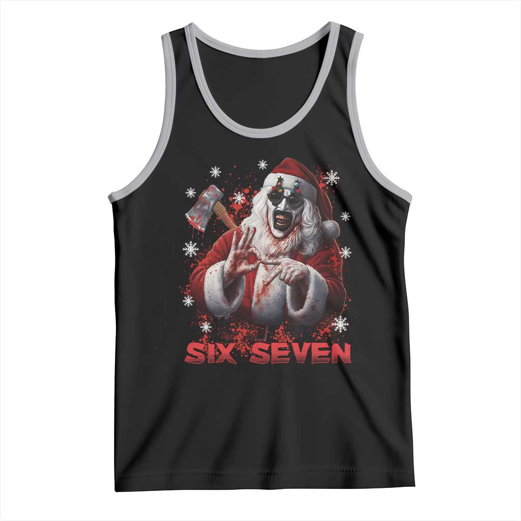 67 Terrifier Santa Horror Christmas Tank Top Funny Six Seven Meme Holiday Movie TS14 Black Athletic Heather Print Your Wear