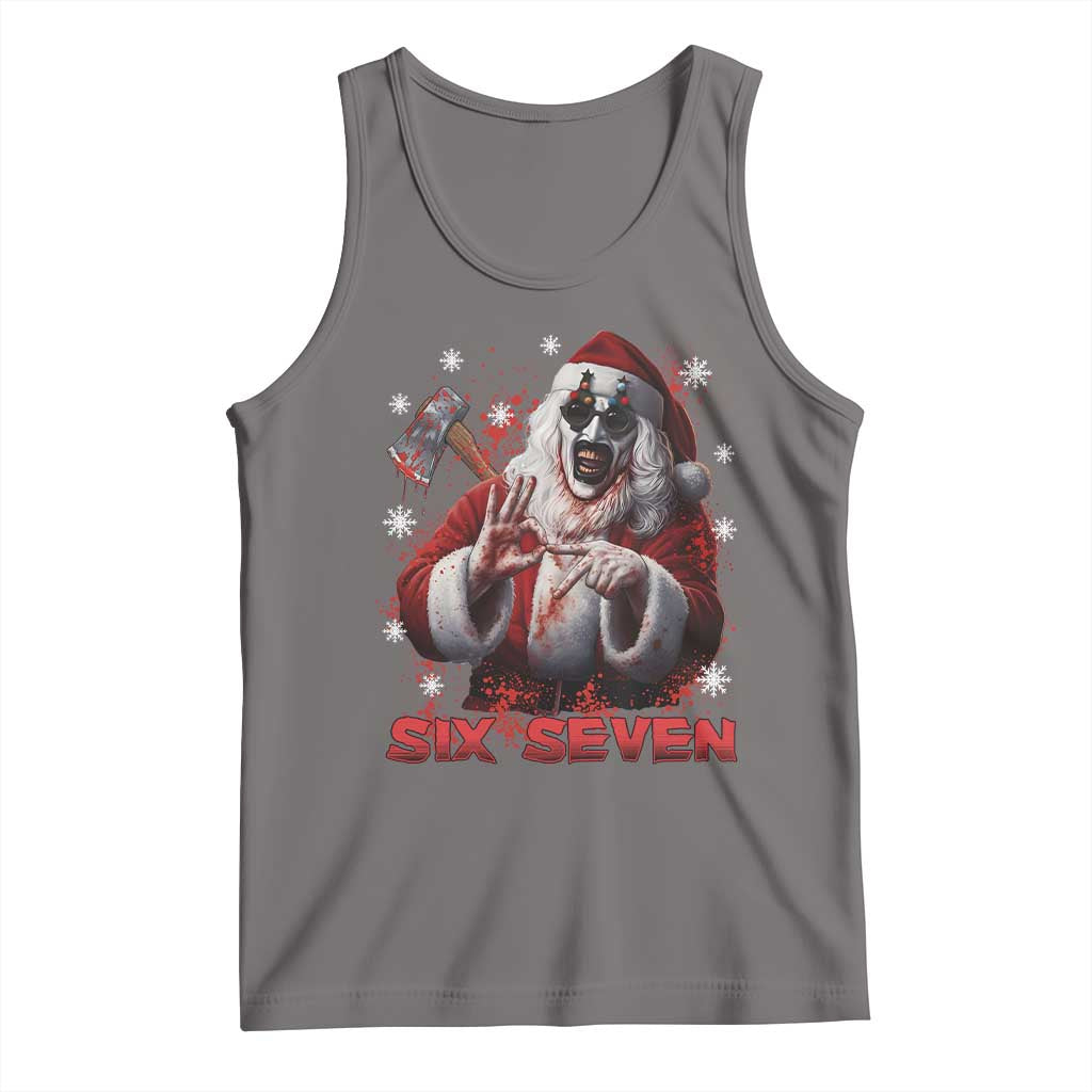 67 Terrifier Santa Horror Christmas Tank Top Funny Six Seven Meme Holiday Movie TS14 Deep Heather Print Your Wear