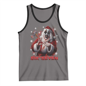 67 Terrifier Santa Horror Christmas Tank Top Funny Six Seven Meme Holiday Movie TS14 Deep Heather Black Print Your Wear
