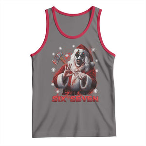 67 Terrifier Santa Horror Christmas Tank Top Funny Six Seven Meme Holiday Movie TS14 Deep Heather Red Print Your Wear