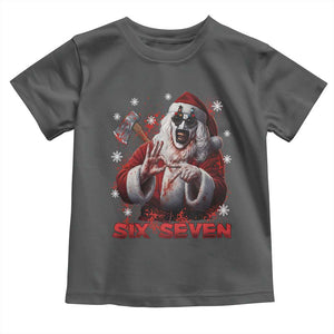 67 Terrifier Santa Horror Christmas Toddler T Shirt Funny Six Seven Meme Holiday Movie TS14 Dark Heather Print Your Wear