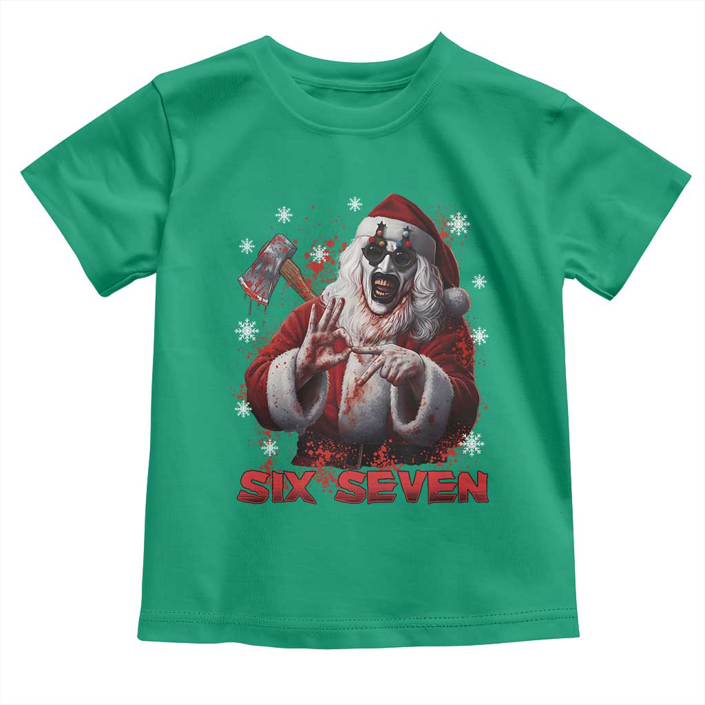 67 Terrifier Santa Horror Christmas Toddler T Shirt Funny Six Seven Meme Holiday Movie TS14 Irish Green Print Your Wear
