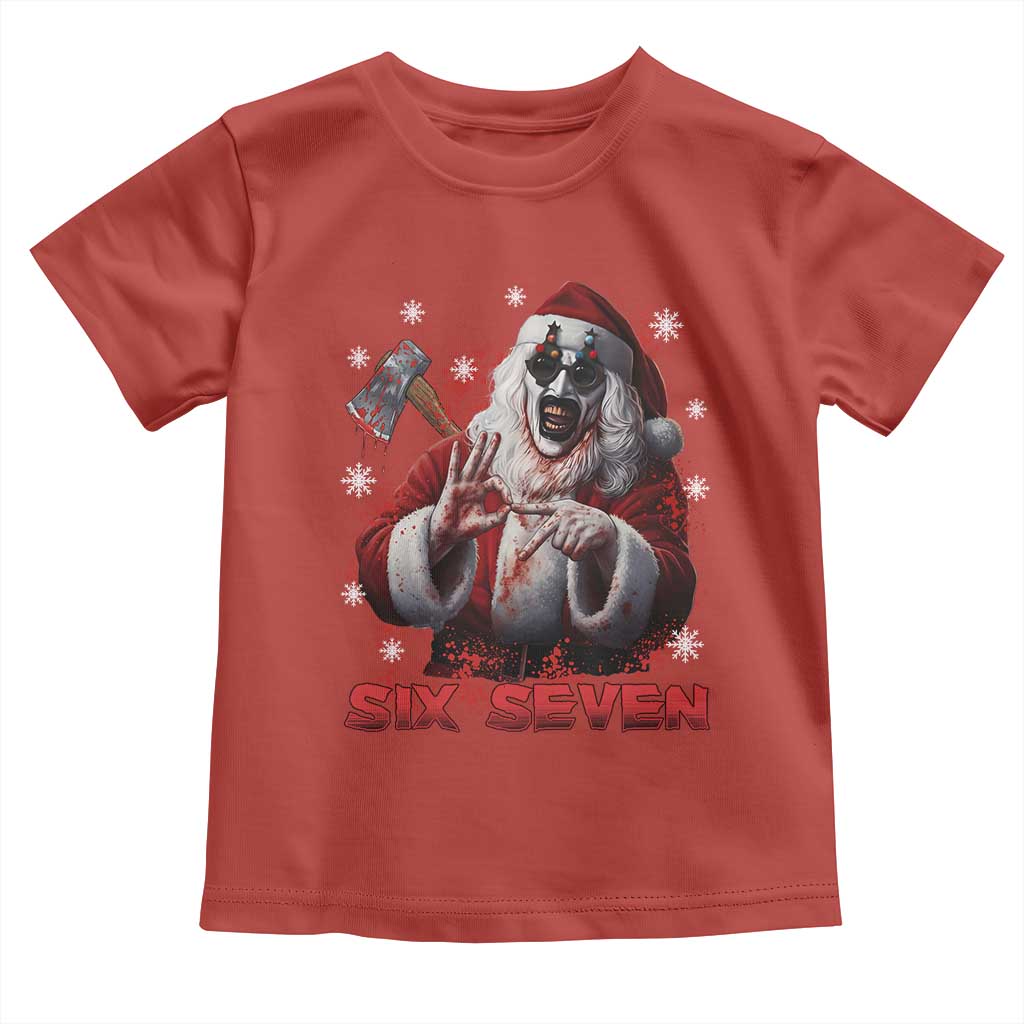 67 Terrifier Santa Horror Christmas Toddler T Shirt Funny Six Seven Meme Holiday Movie TS14 Red Print Your Wear