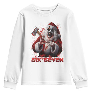 67 Terrifier Santa Horror Christmas Youth Sweatshirt Funny Six Seven Meme Holiday Movie TS14 White Print Your Wear