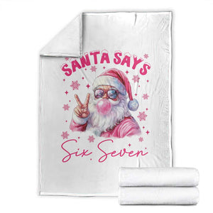 67 Six Seven Pink Santa Christmas Meme Throw Blanket TS14 White Print Your Wear