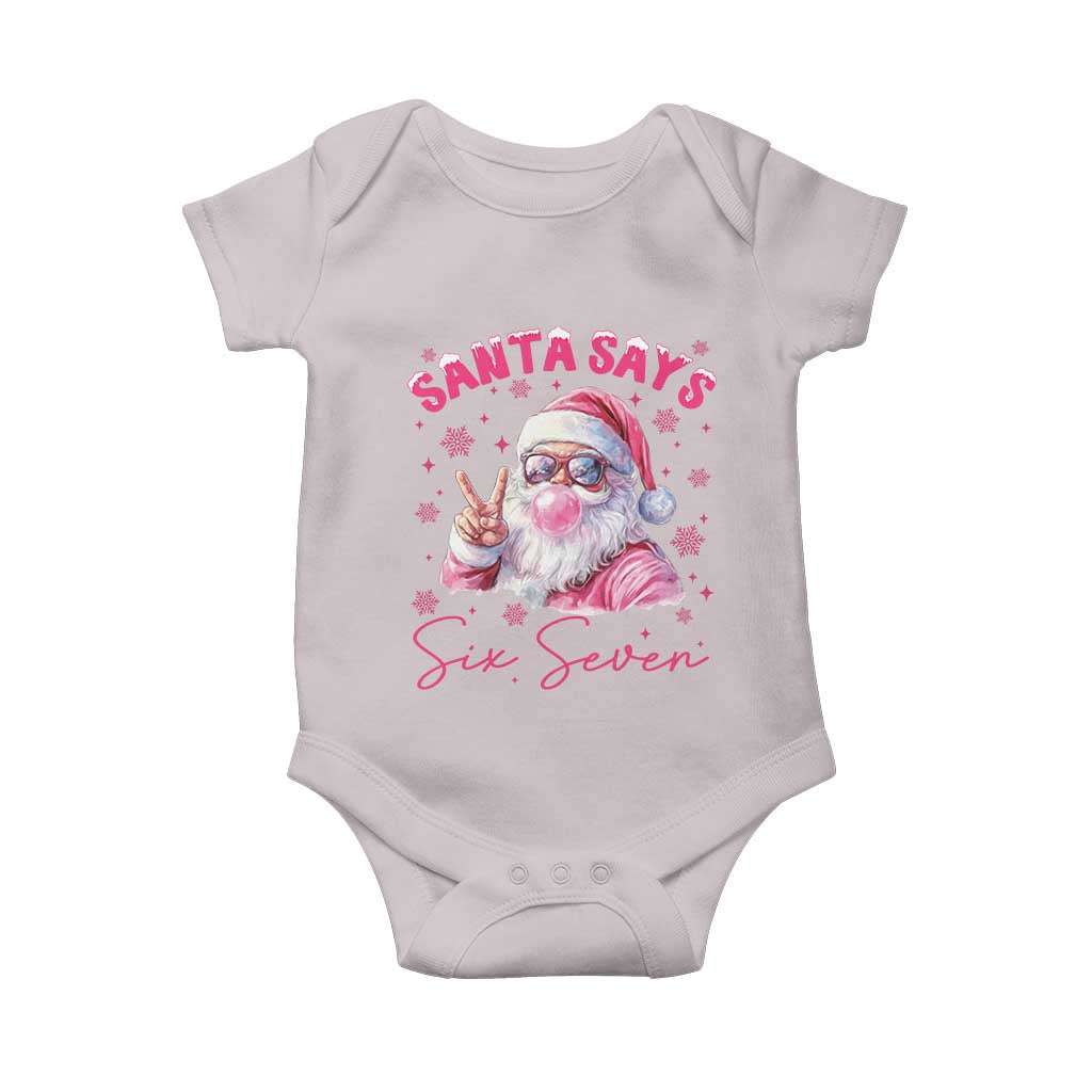 67 Six Seven Pink Santa Christmas Meme Baby Onesie TS14 Ice Gray Print Your Wear