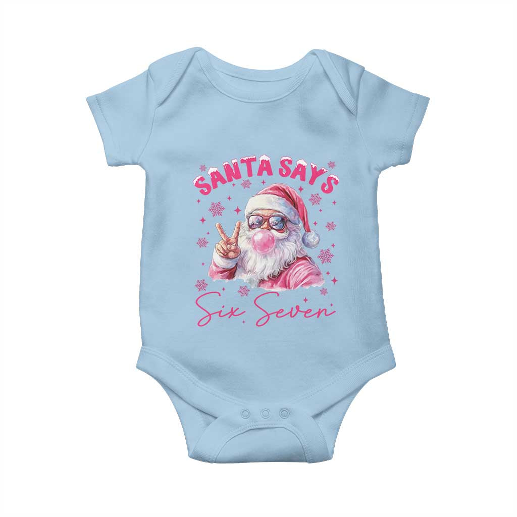 67 Six Seven Pink Santa Christmas Meme Baby Onesie TS14 Light Blue Print Your Wear