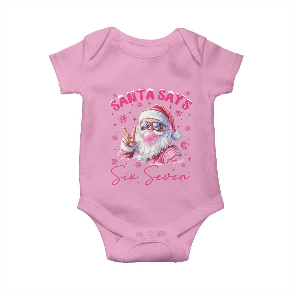 67 Six Seven Pink Santa Christmas Meme Baby Onesie TS14 Light Pink Print Your Wear