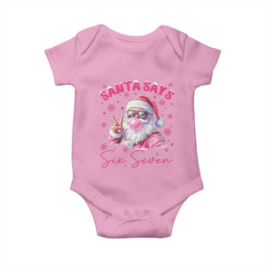 67 Six Seven Pink Santa Christmas Meme Baby Onesie TS14 Light Pink Print Your Wear