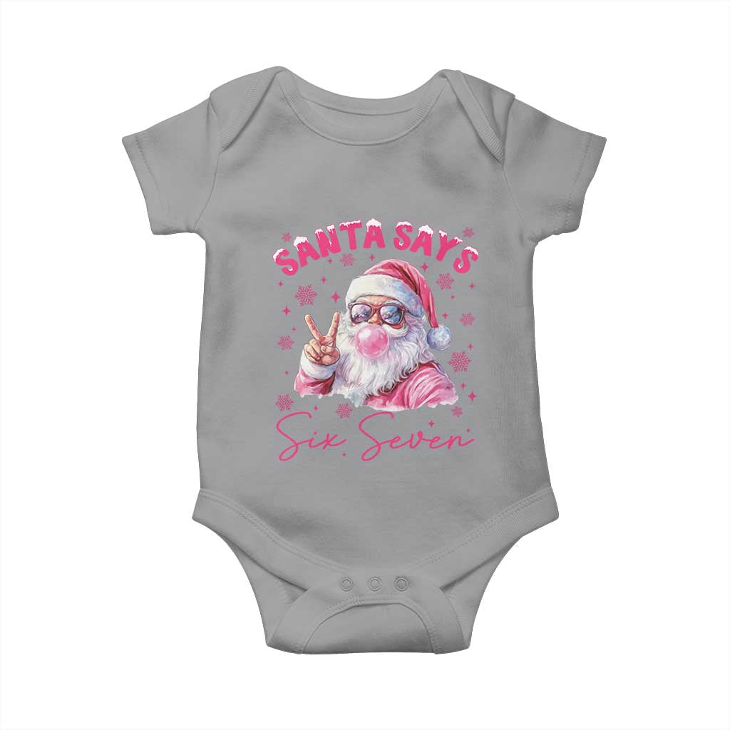67 Six Seven Pink Santa Christmas Meme Baby Onesie TS14 Sport Gray Print Your Wear