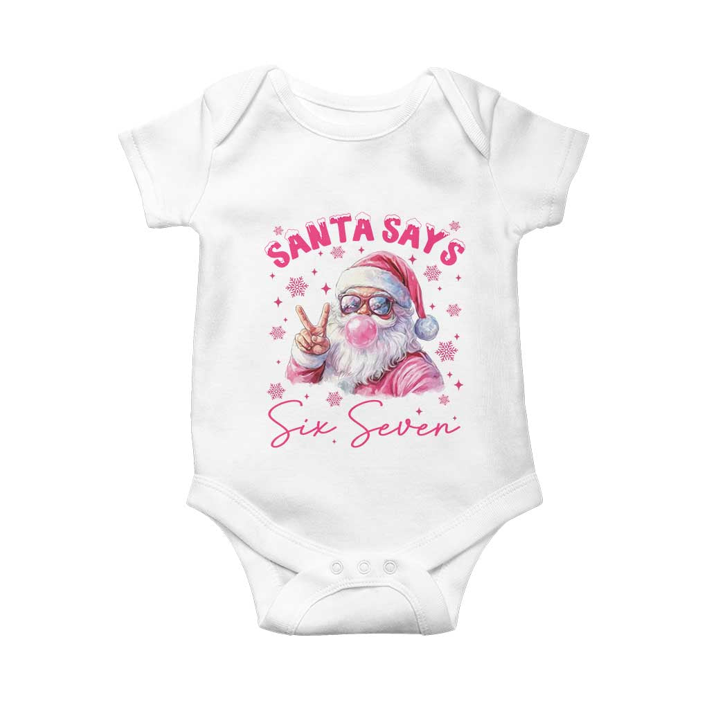 67 Six Seven Pink Santa Christmas Meme Baby Onesie TS14 White Print Your Wear