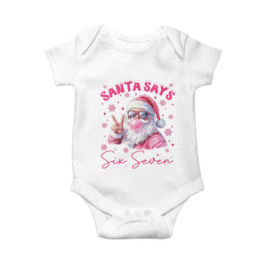 67 Six Seven Pink Santa Christmas Meme Baby Onesie TS14 White Print Your Wear