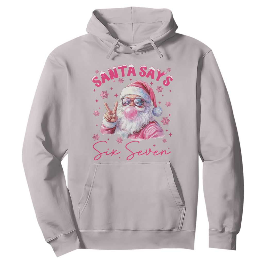 67 Six Seven Pink Santa Christmas Meme Hoodie TS14 Ice Gray Print Your Wear