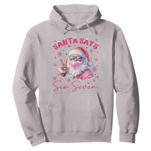 67 Six Seven Pink Santa Christmas Meme Hoodie TS14 Ice Gray Print Your Wear