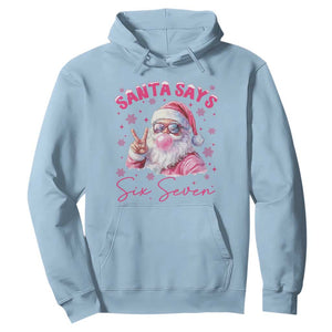 67 Six Seven Pink Santa Christmas Meme Hoodie TS14 Light Blue Print Your Wear