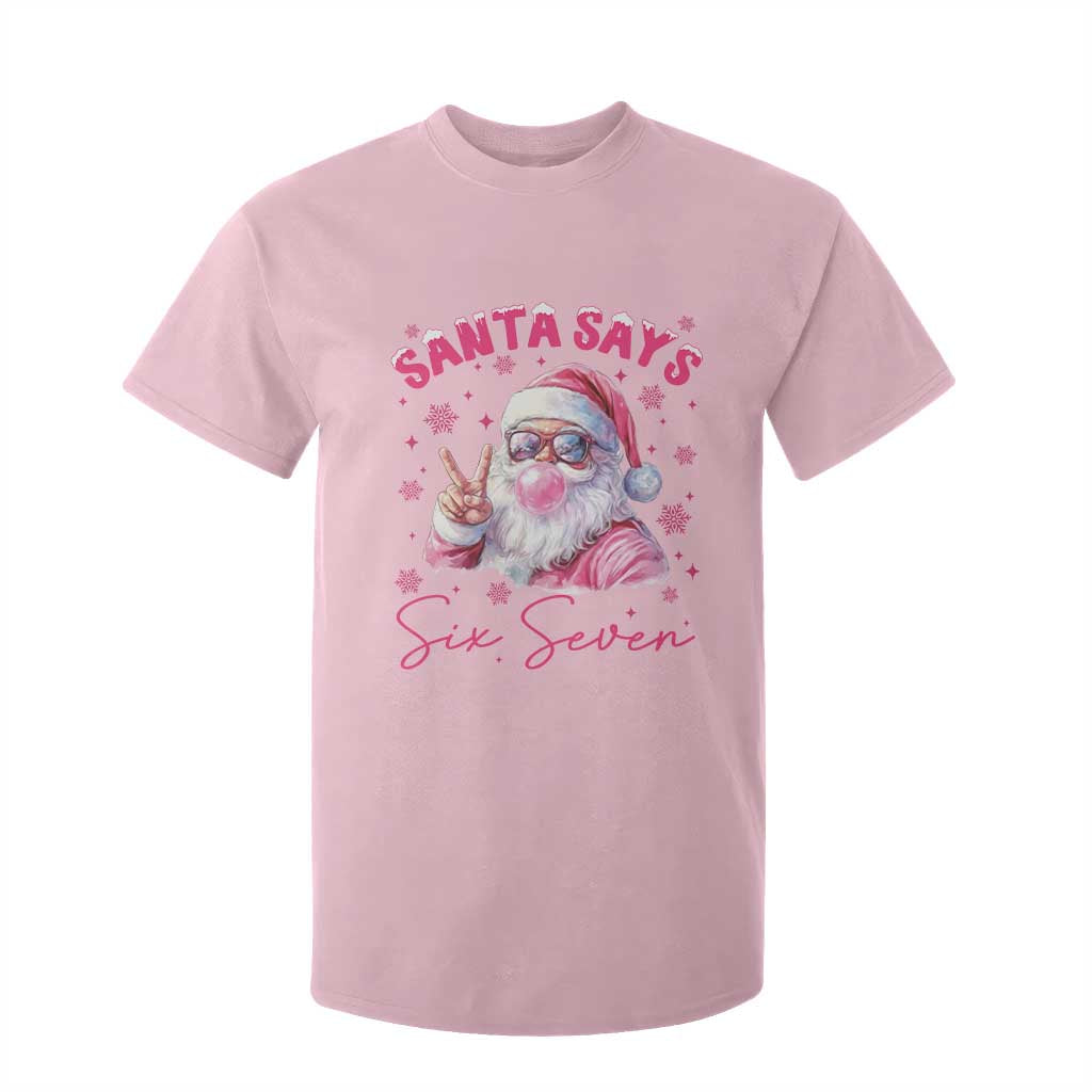 67 Six Seven Pink Santa Christmas Meme T Shirt For Kid TS14 Light Pink Print Your Wear