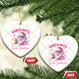 67 Six Seven Pink Santa Christmas Meme Ceramic Ornament TS14 Print Your Wear