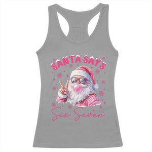 67 Six Seven Pink Santa Christmas Meme Racerback Tank Top - Print Your Wear