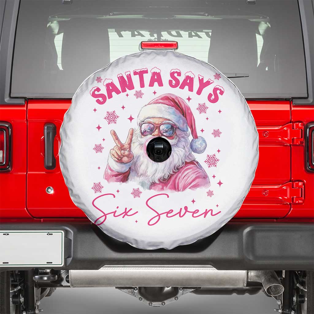 67 Six Seven Pink Santa Christmas Meme Spare Tire Cover TS14 White Print Your Wear