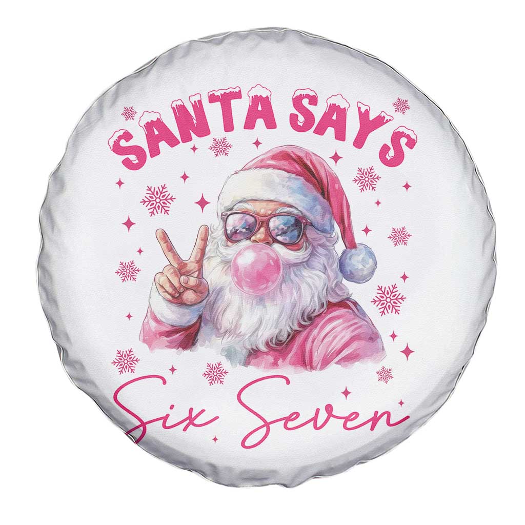 67 Six Seven Pink Santa Christmas Meme Spare Tire Cover TS14 Print Your Wear