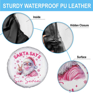 67 Six Seven Pink Santa Christmas Meme Spare Tire Cover TS14 Print Your Wear
