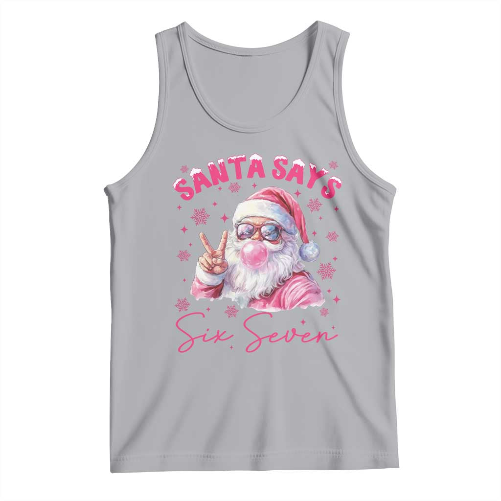67 Six Seven Pink Santa Christmas Meme Tank Top TS14 Athletic Heather Print Your Wear