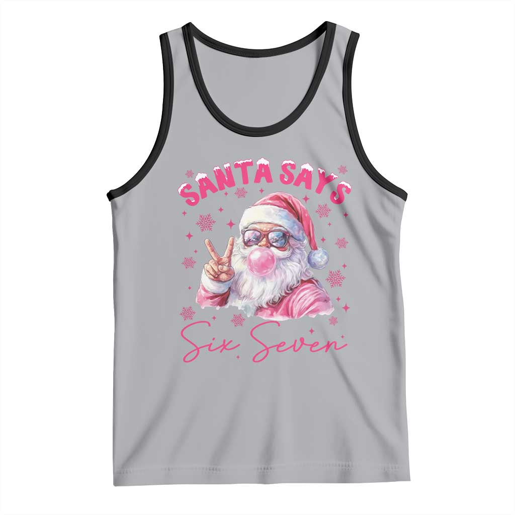67 Six Seven Pink Santa Christmas Meme Tank Top TS14 Athletic Heather Black Print Your Wear