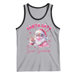 67 Six Seven Pink Santa Christmas Meme Tank Top TS14 Athletic Heather Black Print Your Wear