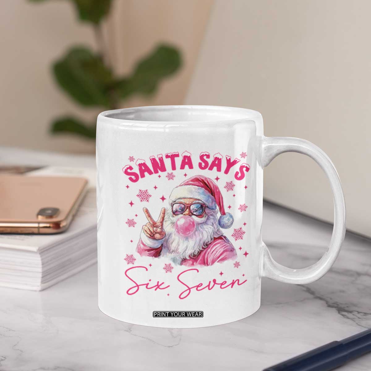 67 Six Seven Pink Santa Christmas Meme Coffee Mug TS14 Print Your Wear