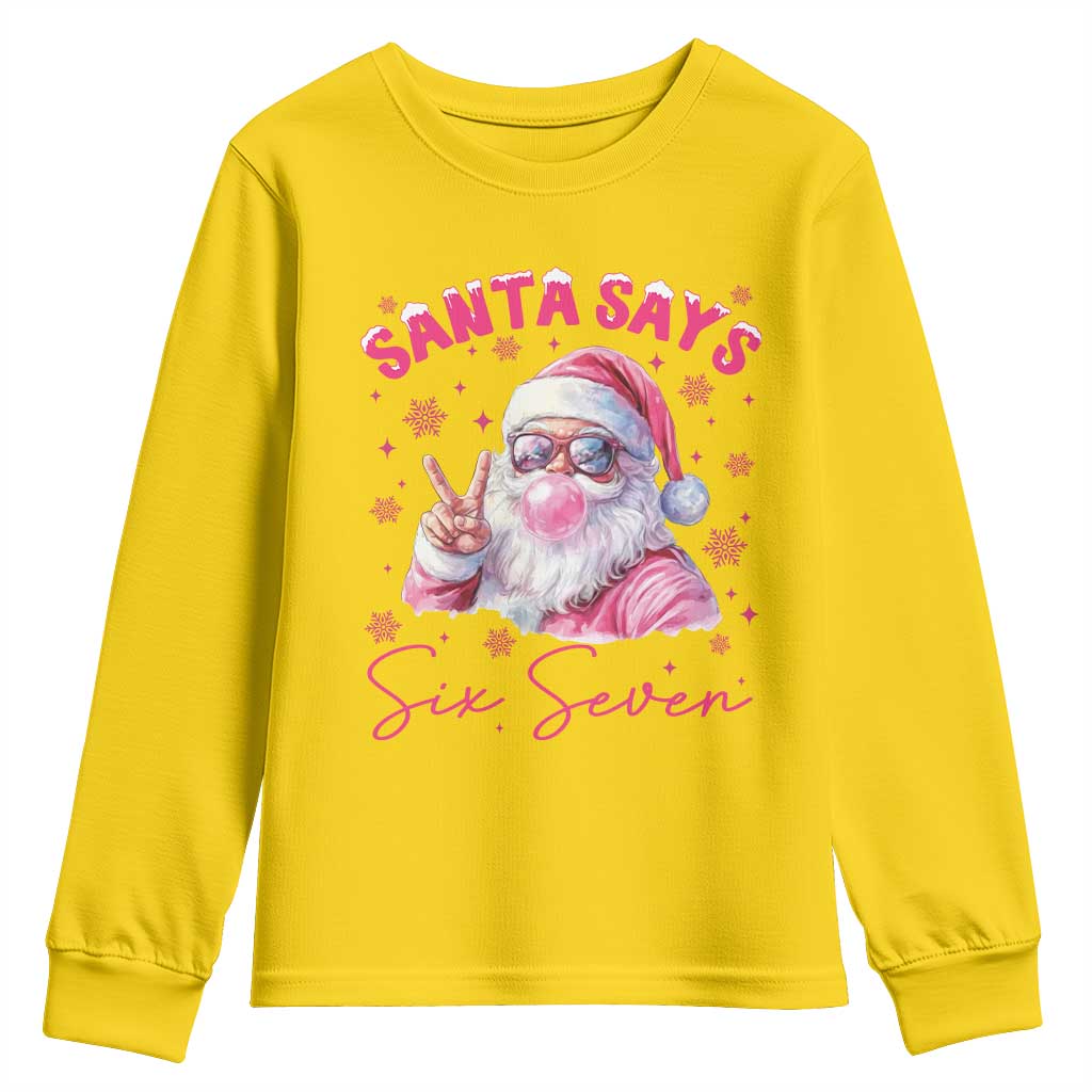 67 Six Seven Pink Santa Christmas Meme Youth Sweatshirt TS14 Daisy Print Your Wear
