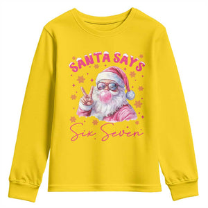 67 Six Seven Pink Santa Christmas Meme Youth Sweatshirt TS14 Daisy Print Your Wear