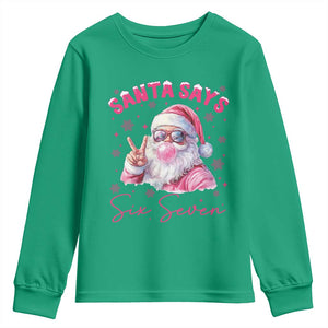 67 Six Seven Pink Santa Christmas Meme Youth Sweatshirt TS14 Irish Green Print Your Wear