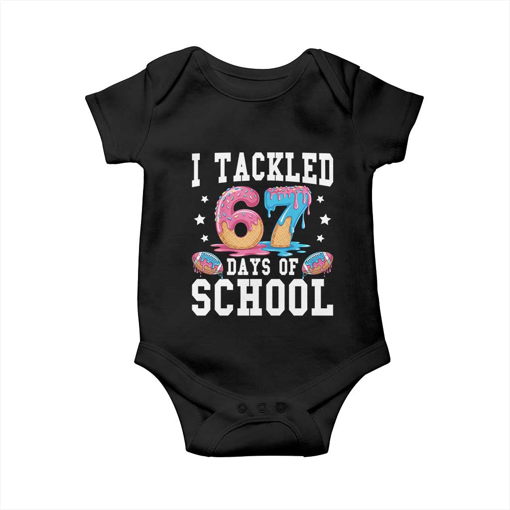 67 Days Of School Baby Onesie Six Seven Sports American Football Ice Cream Drip TS14 Black Print Your Wear